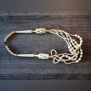 Vintage Multi-Strand Bone/Ivory Necklace